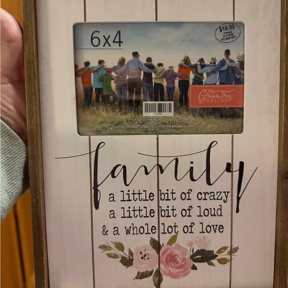 Family Photo Frame - White and Pink